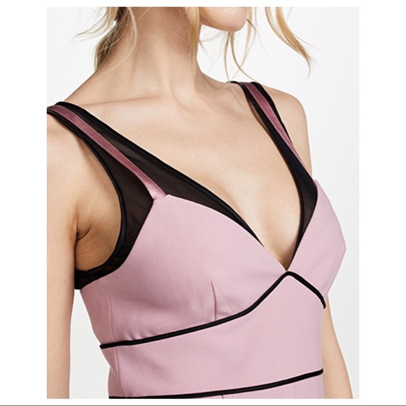 CINQ A SEPT SLEEVELESS V-NECK MIDI DRESS - Picture 2 of 6